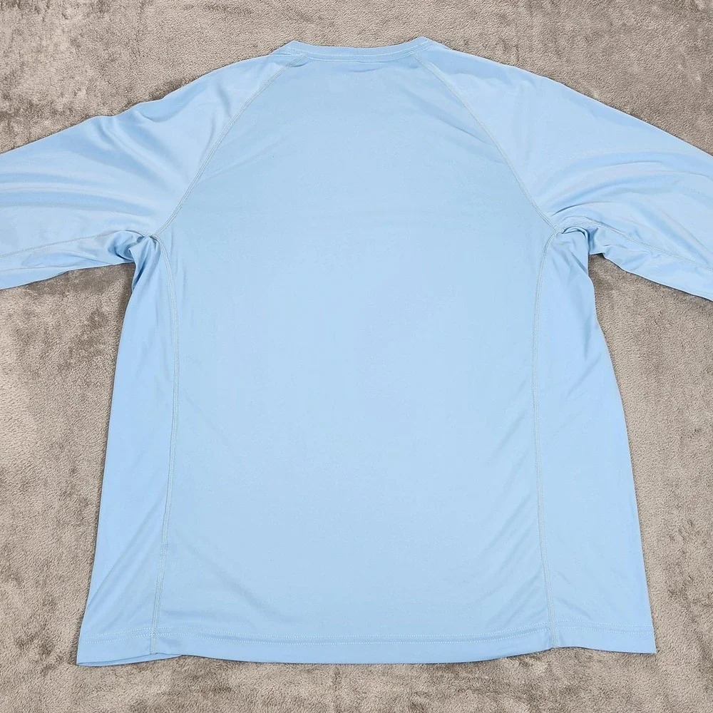 Simms SolarFlex Shirt Mens Medium Blue Long Sleeve Fishing UPF 50 Sun Protection - Picture 3 of 13